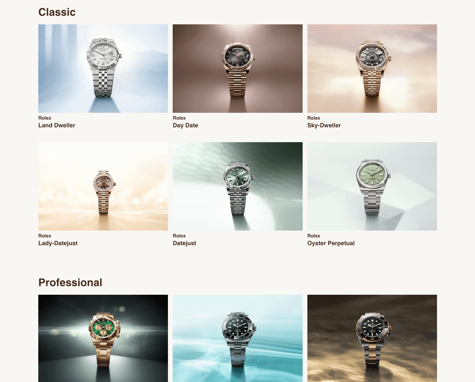 手表产品列表页面 - 支持品牌筛选和分类浏览 产品列表页面